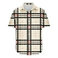 thumbnail image 4 of yillto Mens Big and Tall Plaid Shirts Button down Short Sleeve Lightweight Summer Beach Tshirts, 4 of 5
