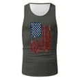 thumbnail image 2 of kpoplk Men's 4th of July USA Flag Tank Tops 3D Printed American Flag Short Sleeved Muscle Tank Tops Mens Shirt for Workout Gym Jogging(Grey,4XL), 2 of 4