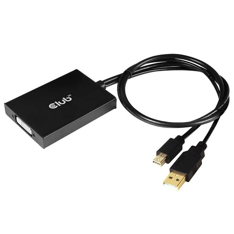 Club3D Mini DisplayPort to Dual Link DVI, HDCP OFF version for Apple Cinema Displays  Active Adapter, Black 