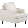 thumbnail image 5 of ZENSTYLE Modern Accent Chair Elegant Sofa Chair Soft Linen Fabric Solid Wood Legs for Living Room Office Beige, 5 of 9