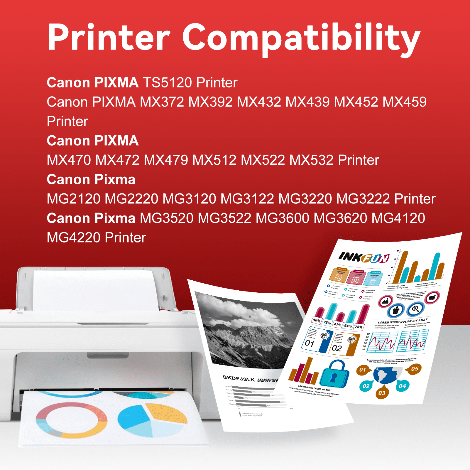 240XL and 241XL Ink Cartridges Compatible for Canon Ink 240 and 241 for Printer MG3620 MG3600 MG3520 (Black Tri-color)
