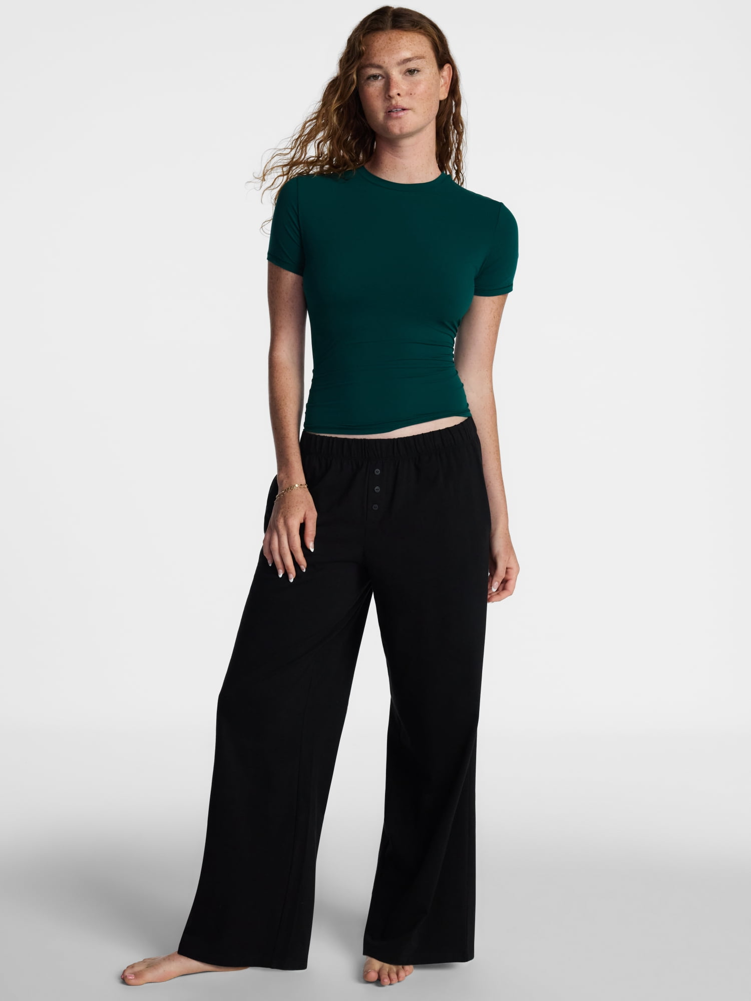 No Boundaries Fit Stretch Tee with Short Sleeves, Women's XS-XXXL