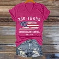 thumbnail image 2 of Short Sleeve Tops for Women 250th Anniversary USA Shirt Womens 250 Years Semiquincentennial V Neck T Shirt American Flag Graphic Tee Casual Top on Sale, 2 of 4