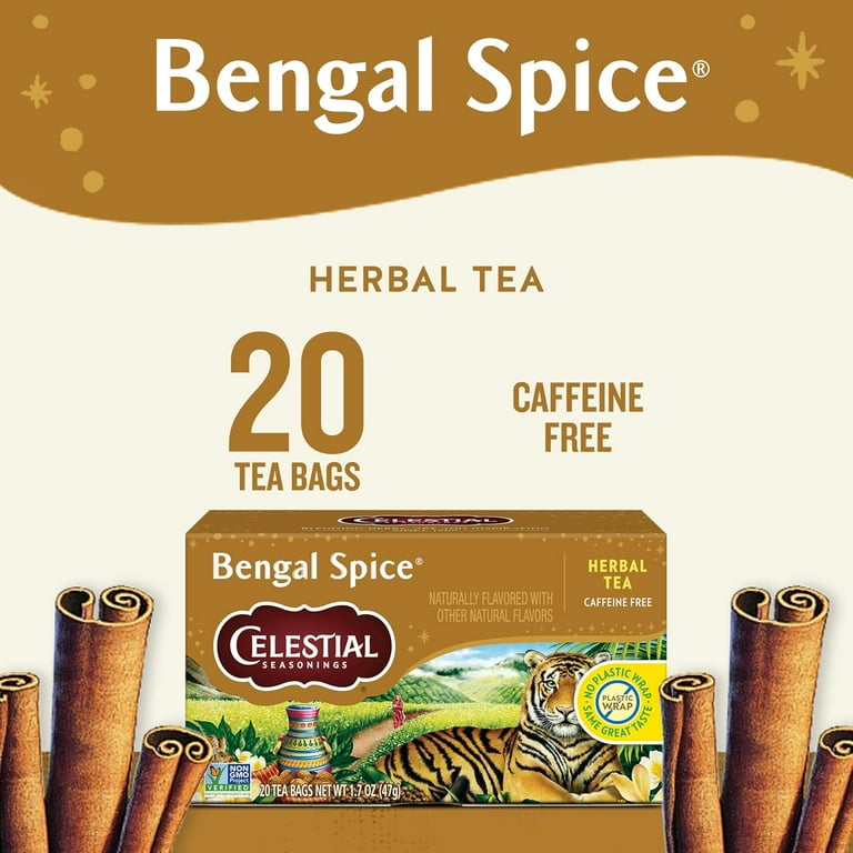 tobacco tea bags Celestial Seasonings Herbal Tea Bags, Bengal Spice, 20 ea (Pack of 4)