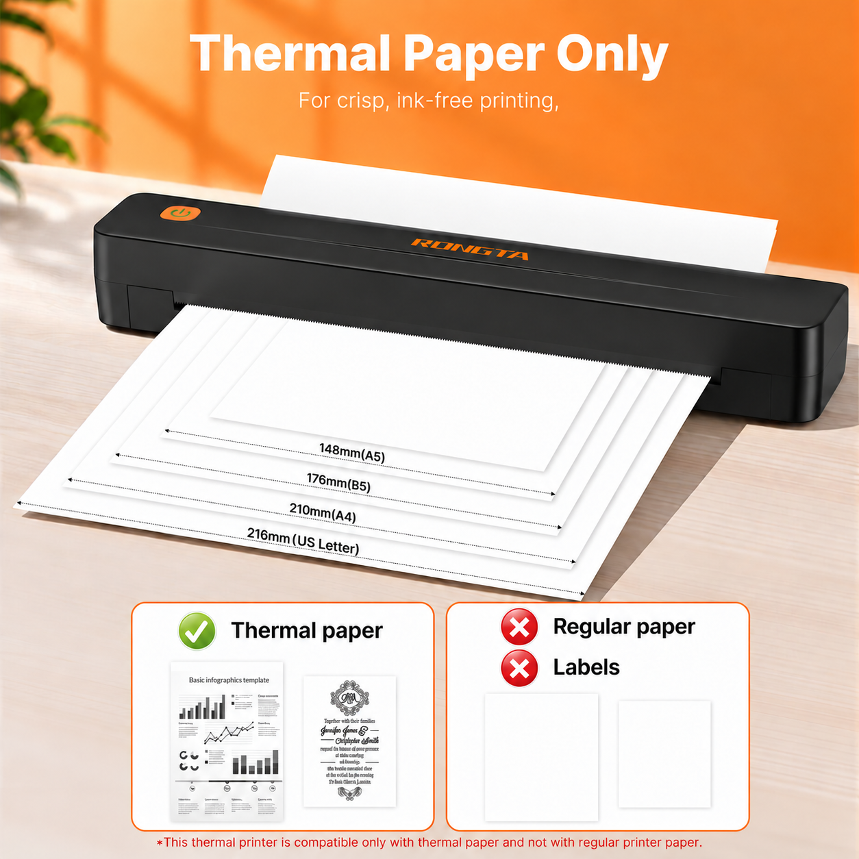 Rongta F11A Portable Thermal Printer, Wireless Bluetooth photo 2