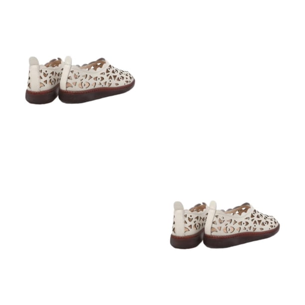 Sonducket Zapatos planos de suela blanda para mujer, calzado ligero y duradero para todas las ocasiones, sandalias elegantes y cómodas para Blanco crema treinta y siete 2Conjunto