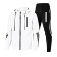 thumbnail image 5 of Chaqueta con capucha de triple inclinación, chándal deportivo con cremallera, ropa deportiva para correr, ropa de fitness para hombre 2024, conjuntos de dos piezas con capucha y pantalones para hombre, 5 of 5