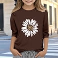 thumbnail image 6 of Bixock Toddler Girls Shirts Kids Crew Neck Graphic Tee 3/4 Sleeve Casual Shirts Girls Fall Outfit Clothing Daily Wear Basic Pullover Tops, 6 of 6