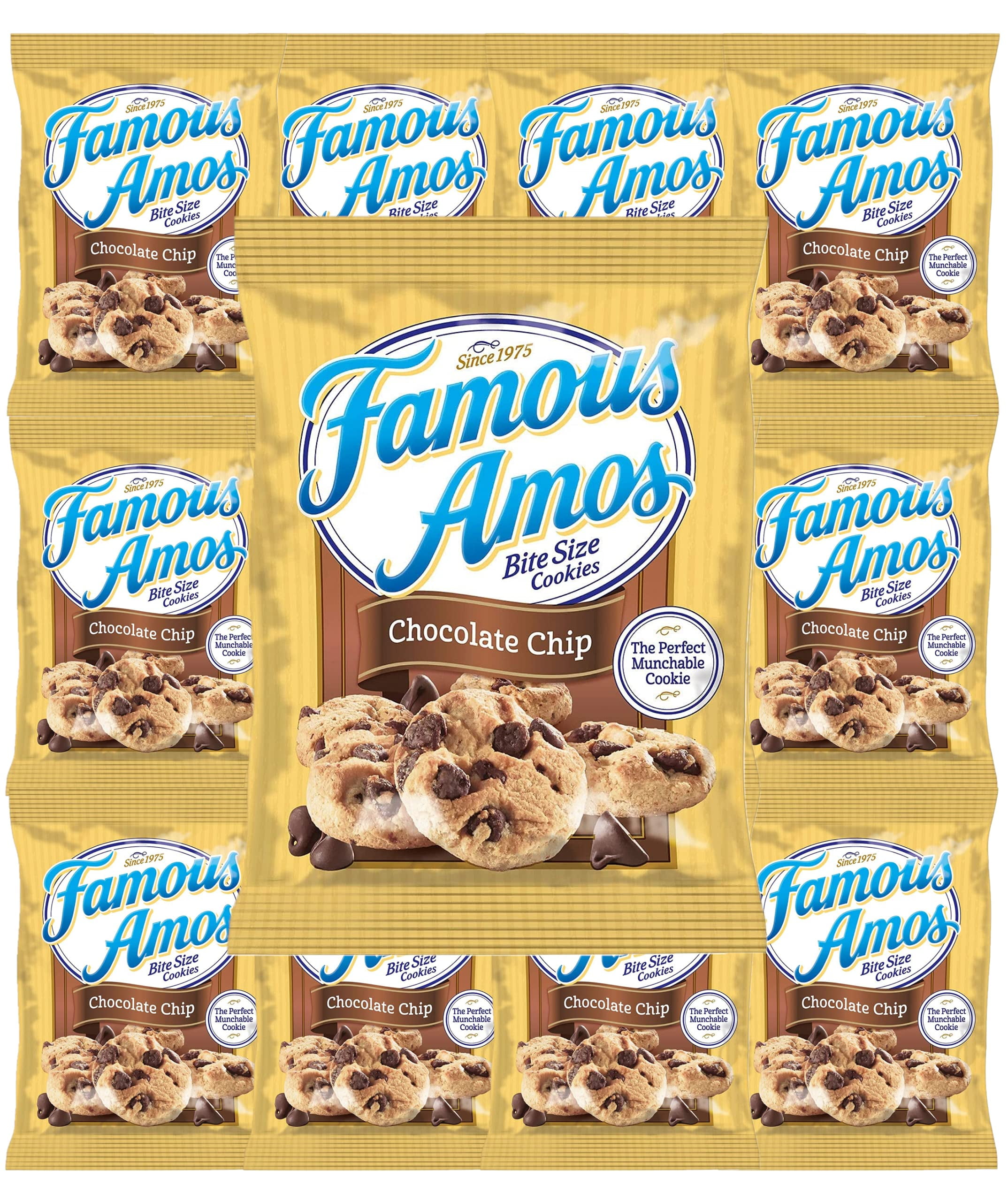 Famous Amos Chocolate Chip Cookies, 2oz Bags, Pack of 10