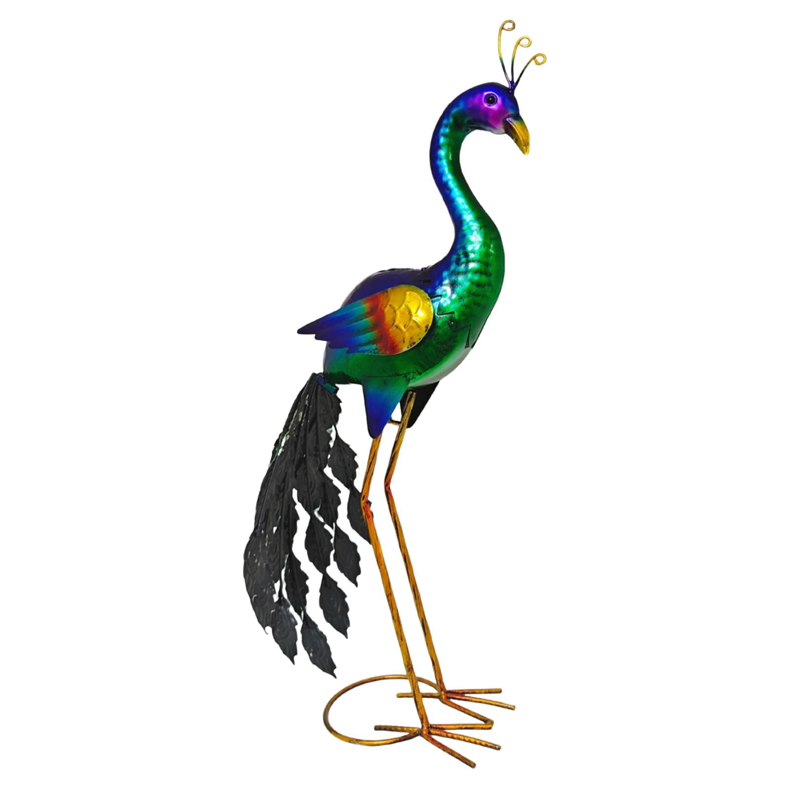 koolsoo Peacock Garden Statue Decorative Figurine Metal Lawn Ornament Iron Art Sculpture for Landscape Lawn Outdoor Housewarming Gift
