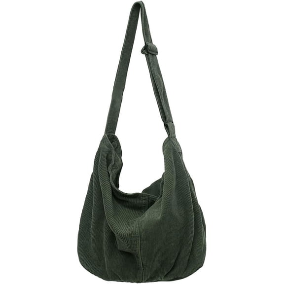 CAILDANL Corduroy Shoulder Bag for Women Men Large Capacity Crossbody Bag Minimalist Tote Commuting Handbag Purse