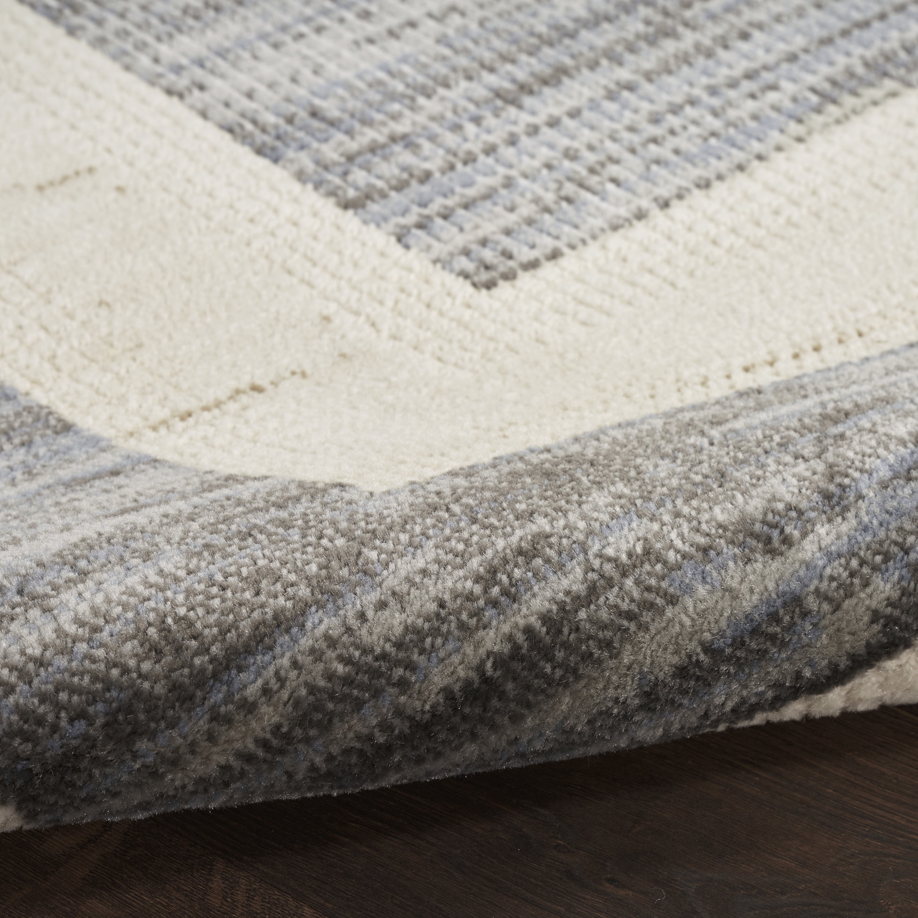 Nourison Serenity Home Geometric Grey Ivory 7'10" x 9'10" Area Rug (8x10)