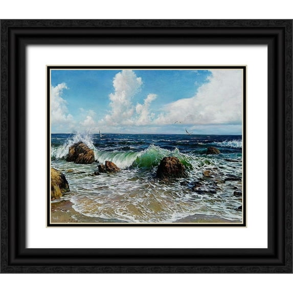 Cernov, Ivan 24x20 Black Ornate Wood Framed with Double Matting Museum Art Print Titled - Smile of Black Sea