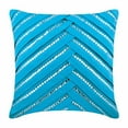 thumbnail image 1 of Aqua Blue Decorative Pillow Cover, Couch Cushion Cover 18 x 18 Suede Pleated Crystal Embroidered Pillow Cover, Blue Pillow Cover 18x18 inch (45x45 cm) Solid - Aqua Crystal Greetings, 1 of 3