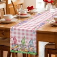 thumbnail image 5 of Easter Bunny Gnomes Table Runner - 60 Inch Long Spring Easter Eggs Floral Pink Plaid Cotton and Linen Blended Dress Scarves Farmhouse Table Runner for Kitchen Dining, Coffee Table, 13" x 60", 5 of 8