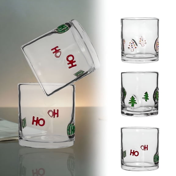 ACDANC 2026 New 14 Ounce Christmas Themed Juice Glasses - Reusable Double Old Fashioned Cups for Cocktails,Party & Home Bar Halloween Party Cups