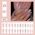thumbnail image 2 of rynn&rae W097 Coffin Medium Long Press on Nails Tips Full Cover Fake French Blue Black Pink Rainbow White Rhinestones Summer Uñas Postizas 24 ct/pk, 2 of 4