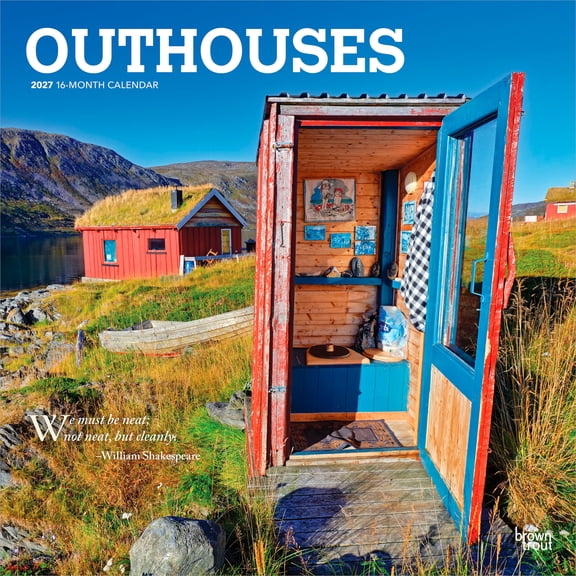Outhouses | 2027 12x24" (Hanging) Wall Calendar | Plastic-Free | BrownTrout