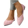 thumbnail image 4 of Xfvqtps Womens Pointed Toe Flats Suede Like Casual Slip on Shoes with Cushioned Insole Comfortable Work Flats for Women Lightweight Breathable Pink, 4 of 5