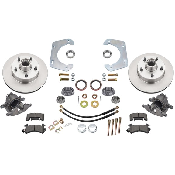 Front Disc Brake Kit, GM Mid-size to 1949-54 Chevy Spindle, 5 on 4-3/4