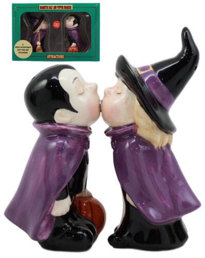 Attractives Magnetic Salt and Pepper Shakers Hot Chili Peppers They Kiss!