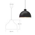 thumbnail image 2 of Lampara de techo colgante decorativo Macaron retro 36 cm de diámetro ilios innova Negro, 2 of 9