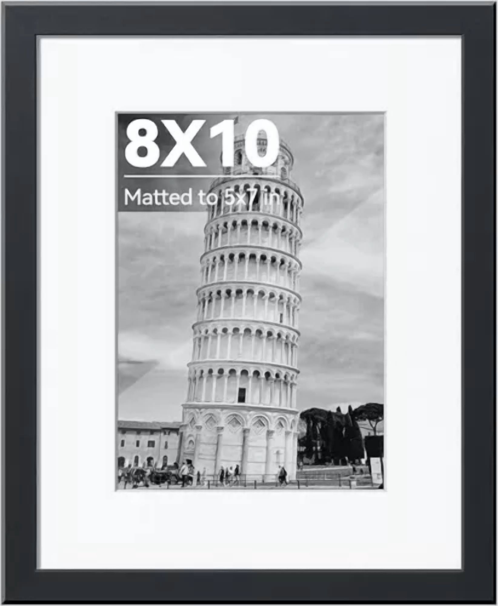 Cavepop SPF-111481-WT 8 x 10 in. Picture Frame with Mat & 11 x 14