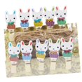 thumbnail image 1 of 10x Clips de fotos de conejo de Pascua de dibujos animados Clips de clavija de colores artesanales de madera para decoración del hogar estilo C, 1 of 9