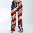 thumbnail image 2 of 4th of July Pajama Pants for Women Soft Pajama Bottoms Comfy Drawstring Sleepwear Long Pajamas Sleepwear, 2 of 5