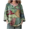 thumbnail image 1 of Vestidos Casuales Para Mujer, Blusas De Mujer De Moda Camiseta de manga corta para mujer, holgada e informal, 1 of 6