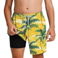 thumbnail image 1 of Zpanxa Boys Beach Shorts Polyester Spandex Tropical Print Loose Fit Drawstring Elastic Waistband Swim Trunks 5 Years, 1 of 7