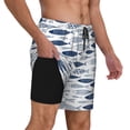 thumbnail image 2 of Fuzoiu Blue Fish Print Men's Swim Shorts,Quick-Dry Double-Layer Swim Trunks,Board Trunks,Beach Shorts Swimwear Bathing Suits-Medium, 2 of 6