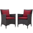 thumbnail image 1 of Modway Convene 2-Piece Aluminum and Rattan Patio Dining Chairs in EspressoRed Patio Furniture, 1 of 4