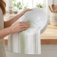 thumbnail image 5 of Unique Bargains Pure Cotton Striped Dish Cloths Green 26" x 18", 5 of 8