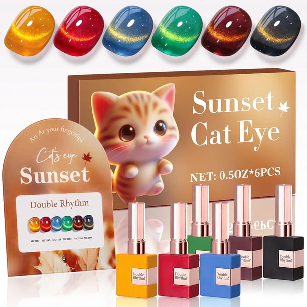 Set de esmaltes de uñas Double Rhythm Cat Eye Gel 15 ml x 6