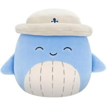 Squishmallows Original 16" Samir Blue Whale Plush with Bucket Hat