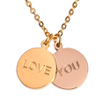 thumbnail image 1 of Collar de Mujer con Dijes Te Amo Love You LuckyLy, Cadena de Acero Inoxidable, Modelo Cora dorado UNITALLA, 1 of 4