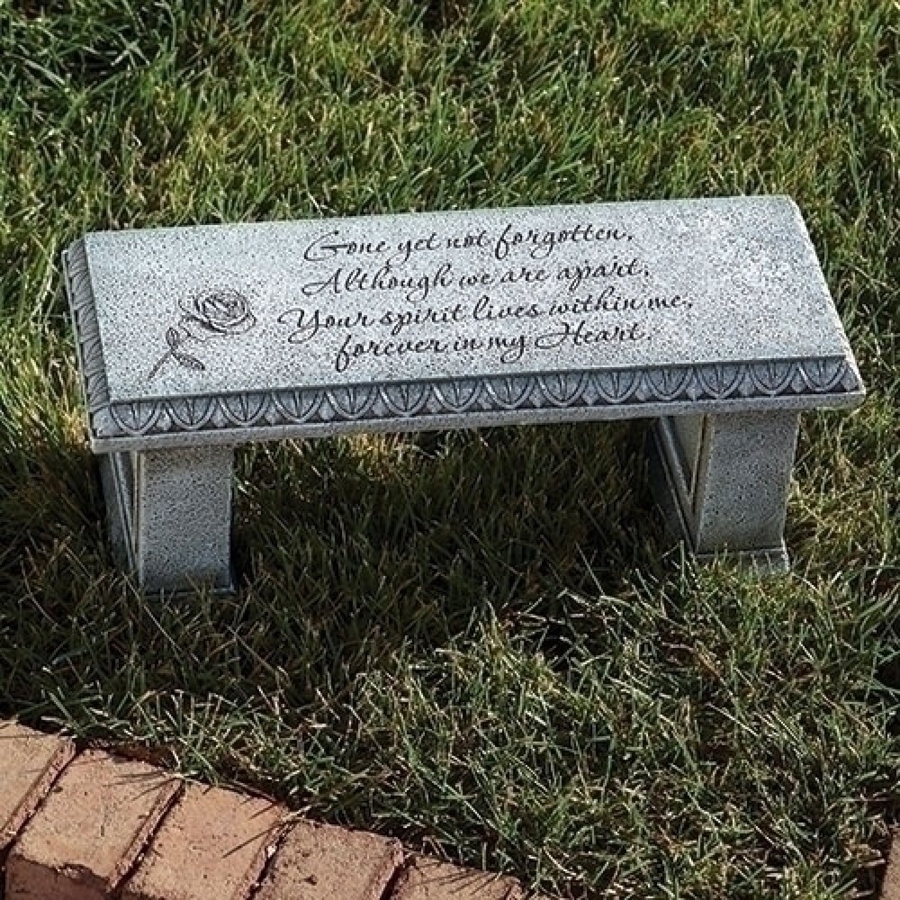 15.5" Gray Memorial Garden Bench - Walmart.com - Walmart.com