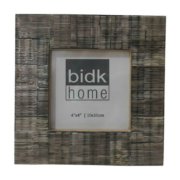 BIDK Home Distressed Square Picture Frame - for 4" x 4" Photo - Black