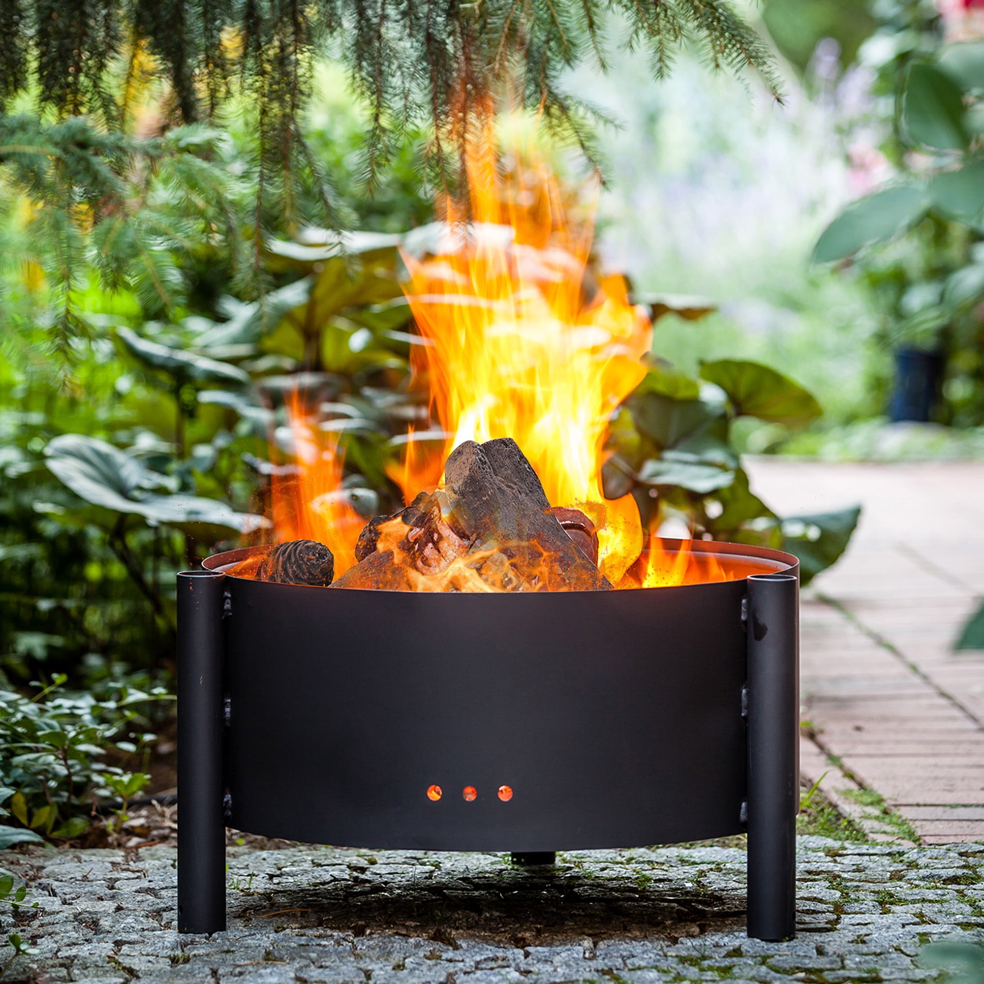 Gymax Indoor Outdoor 9 Pieces Gas Fireplace Log Set Ceramic Wood Logs