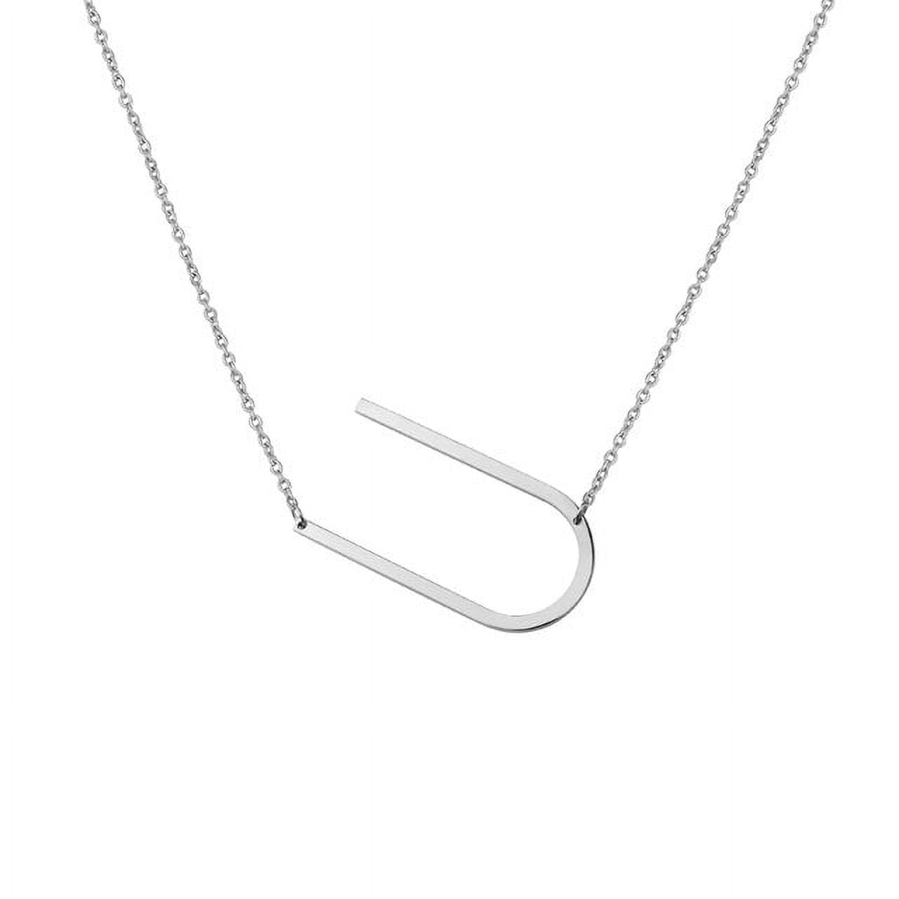 Personalized Initial Letter Necklace with Custom Engraving - Custom Initial Necklace - Oversized Letter Necklace - Sideways Initial Necklace for Women - Gift for Her - Jewelry Gift Set
