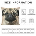 thumbnail image 5 of Autua Pug dog embellished pillowcase, pillow case, square cushion cover, standard sofa, sofa, bedroom, patio pillowcase 24x24in, 5 of 5