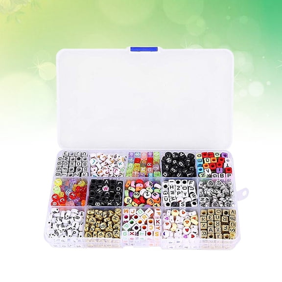 PBPBOX 1100Pcs Acrylic Alphabet Letter Beads Assorted Colors for DIY Loom Bands Bracelets and Decoration