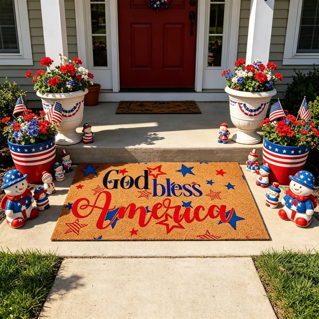 250th Anniversary Of Independence Imitation Coir Doormat And Entryway Floor Mat