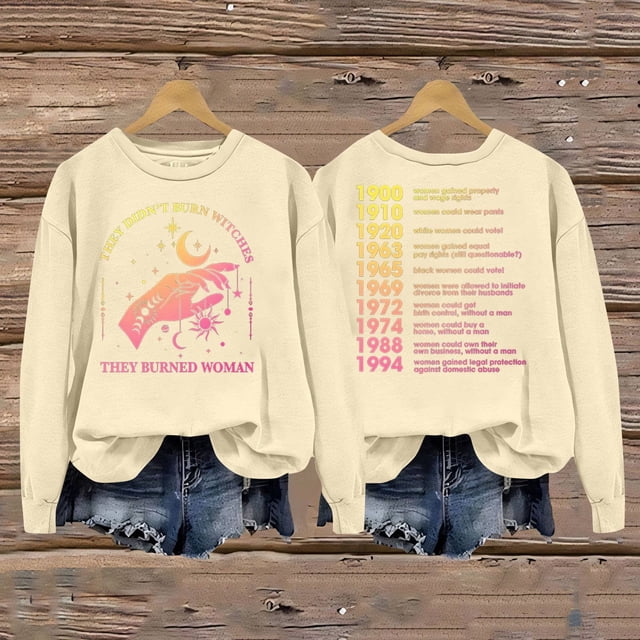 TINZ Chandail à Capuche Tendance pour Femmes Imprimé Lettre Col Rond pour Automne & Hiver Ensemble Confortable Sans Capuche