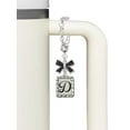 thumbnail image 3 of Delight Jewelry Silvertone Pebble Border Initial - D - Silvertone Bow Charm Accessory for Tumblers and Thermal Cups, 3 of 4
