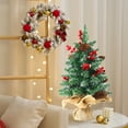 thumbnail image 5 of Artificial Christmas Tree,Table Top Christmas Tree,Small Snow Flocked Christmas Trees Decor with Red Berries Pine Cone, Outdoor Indoor Porch Table Centerpieces Xmas Christmas Decorations, 5 of 6