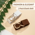 thumbnail image 3 of Timarkment 2pcs Womens Belts Stretch Belts for Women Elastic Skinny Women's Belt Coffee White Ladies Belts, 3 of 6