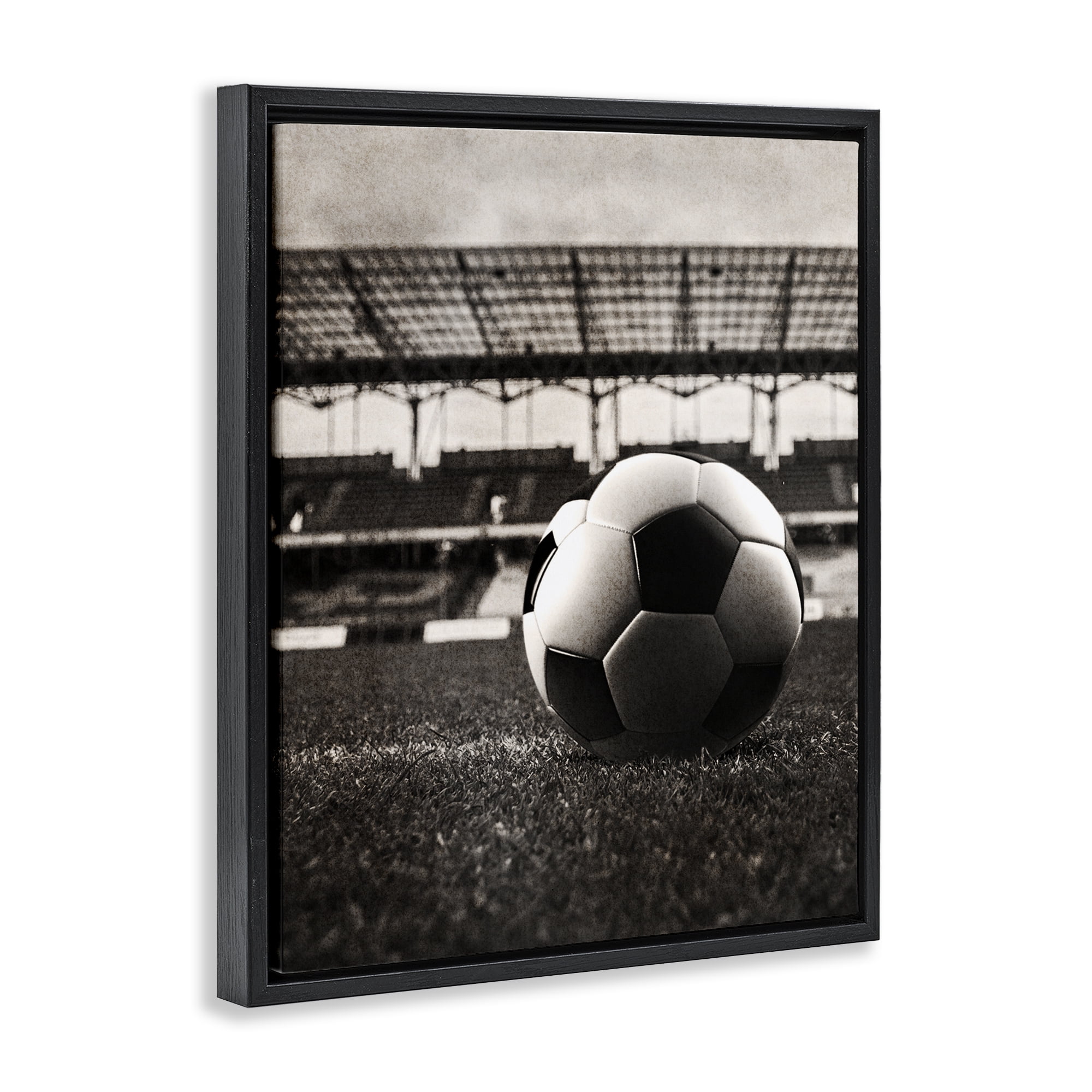 Stupell Industries Vintage Sports Soccer Black Framed Floater Canvas Wall Art, design by Marcus Prime