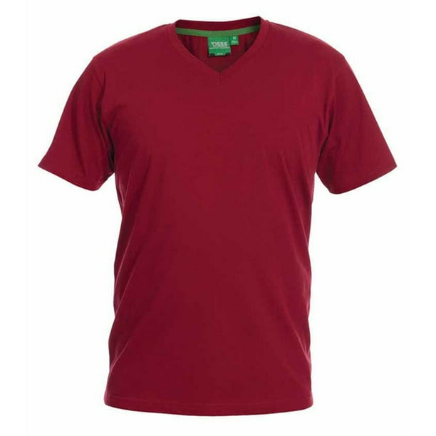 Duke - Camiseta cuello en pico modelo Signature-2 para hombre (Rojo)
